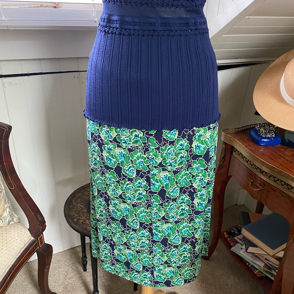 Diane Von Furstenburg Floral Blue and Green Skirt